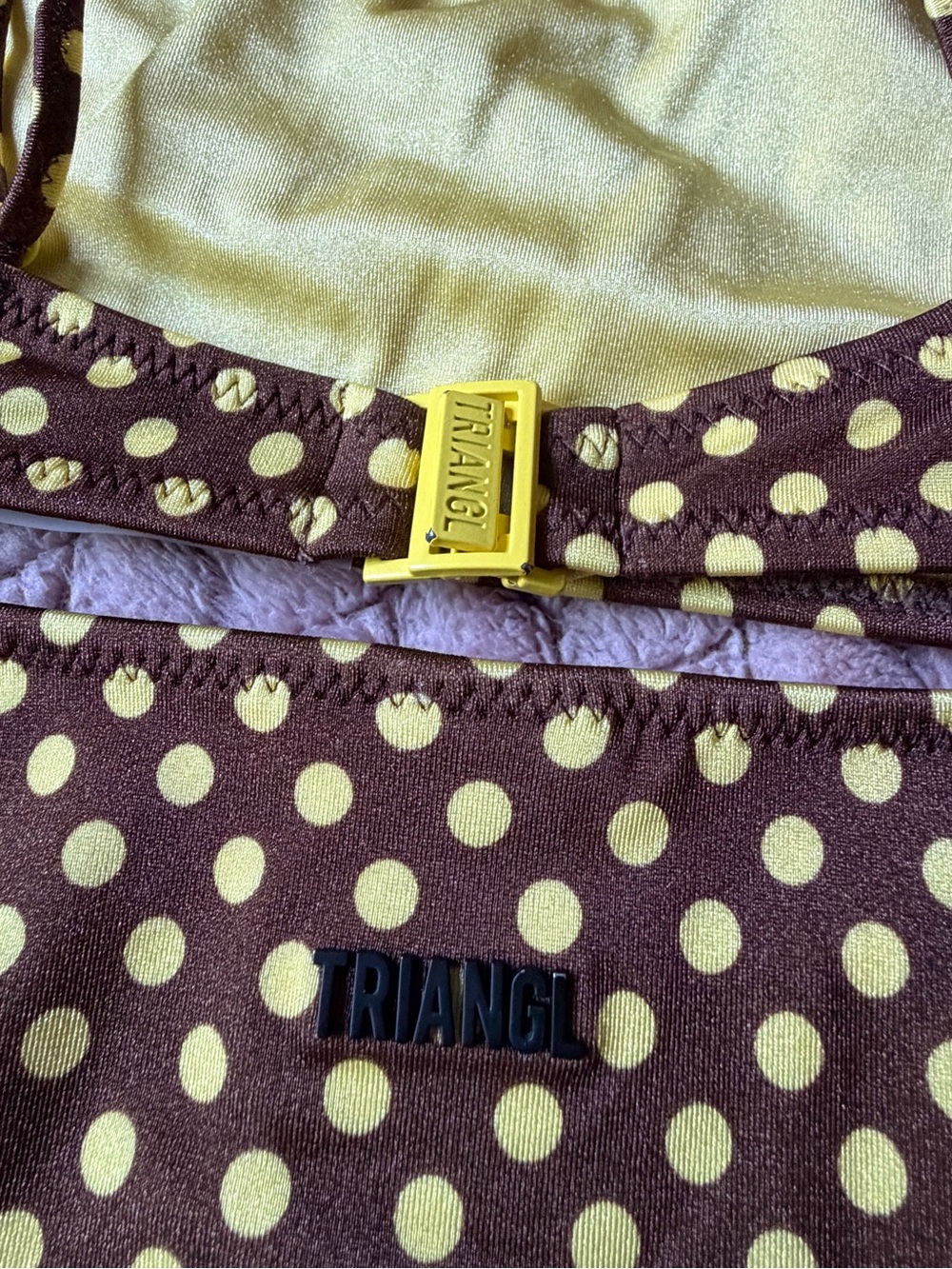 TRIANGL Brown and Yellow Polka Dot Mica - Cookie Scoop Bikini Set - Picture 7 of 7
